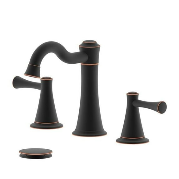 Bellaterra Home S8518-8-ORB-WO Konya Double Handle Widespread Bathroom Faucet with Drain, Oil Rubbed Bronze