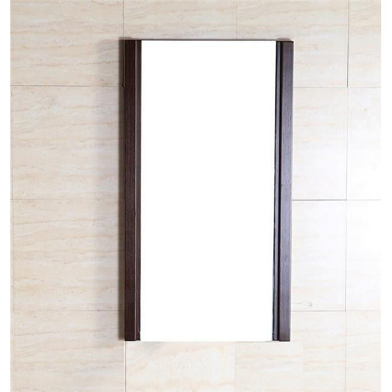 Dark Brown Rectangular Wood Frame Wall Mirror