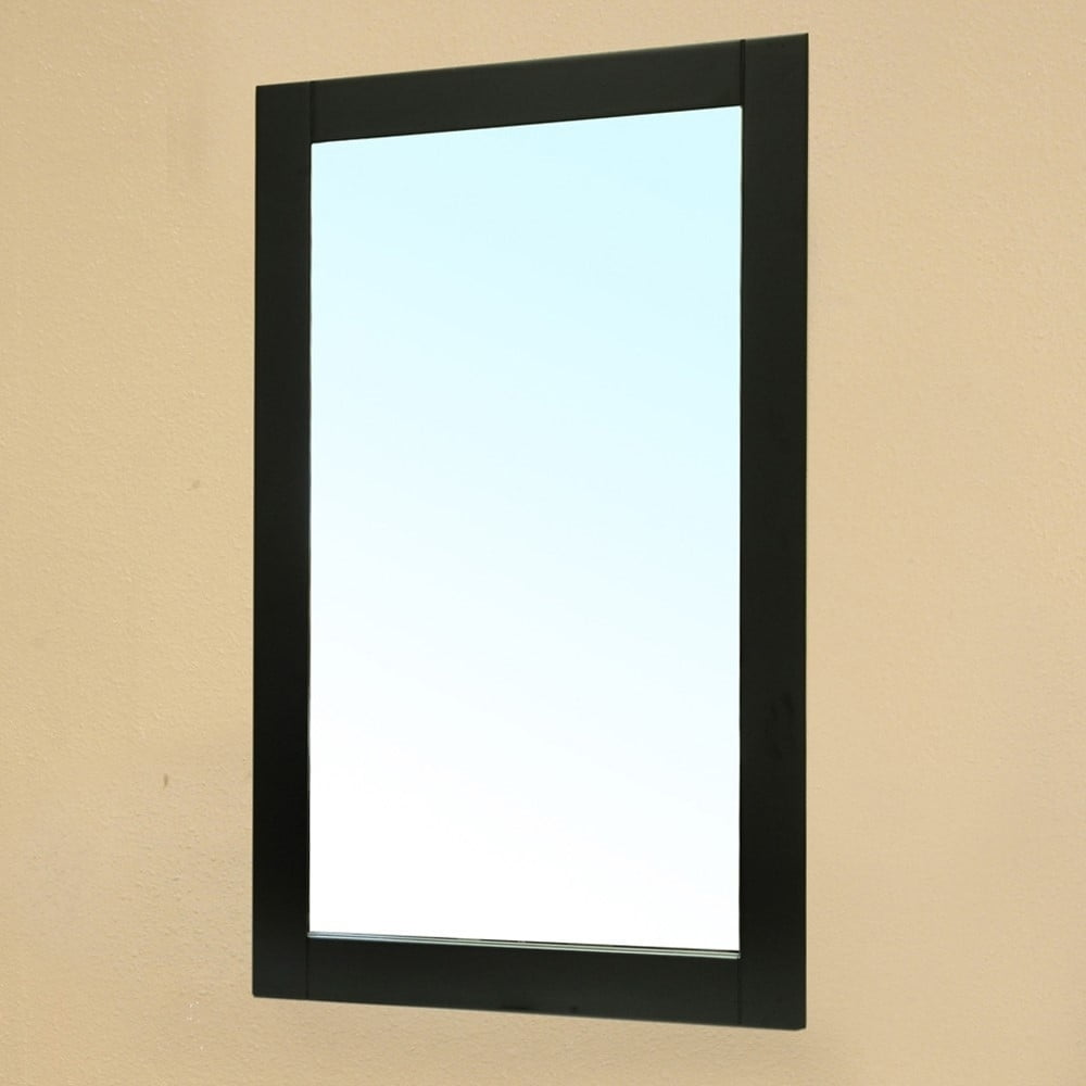 Black Wood Frame Rectangular Wall Mount Vanity Mirror