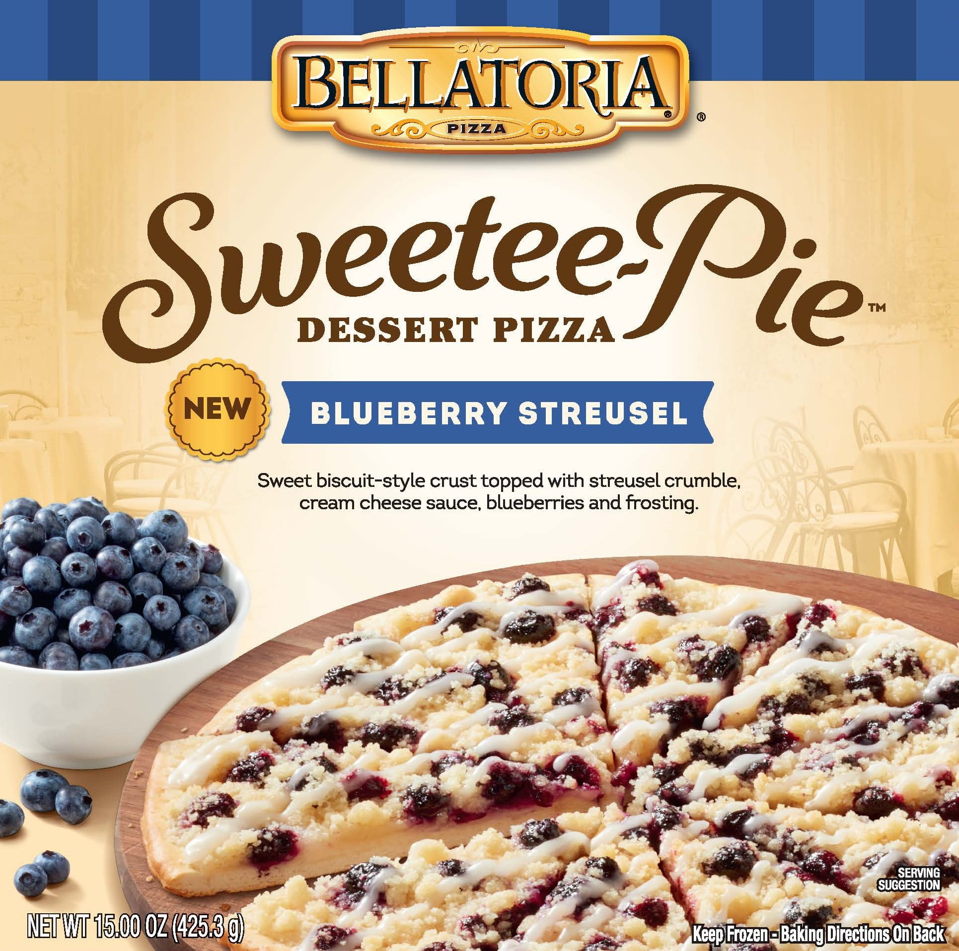 Bellatoria Sweetee Pie Blueberry Streusel Frozen Dessert Pizza, 15.00 oz