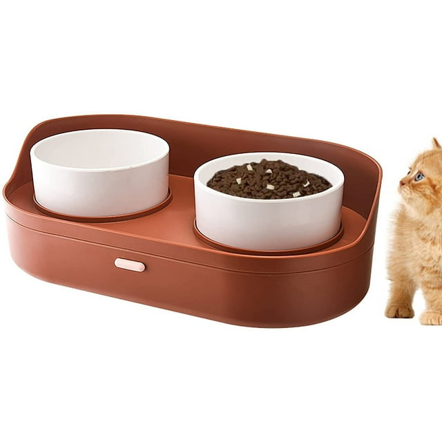 Bellaven Dog and Cat Double Bowl Water and Food Bowl Cover AntiTipping