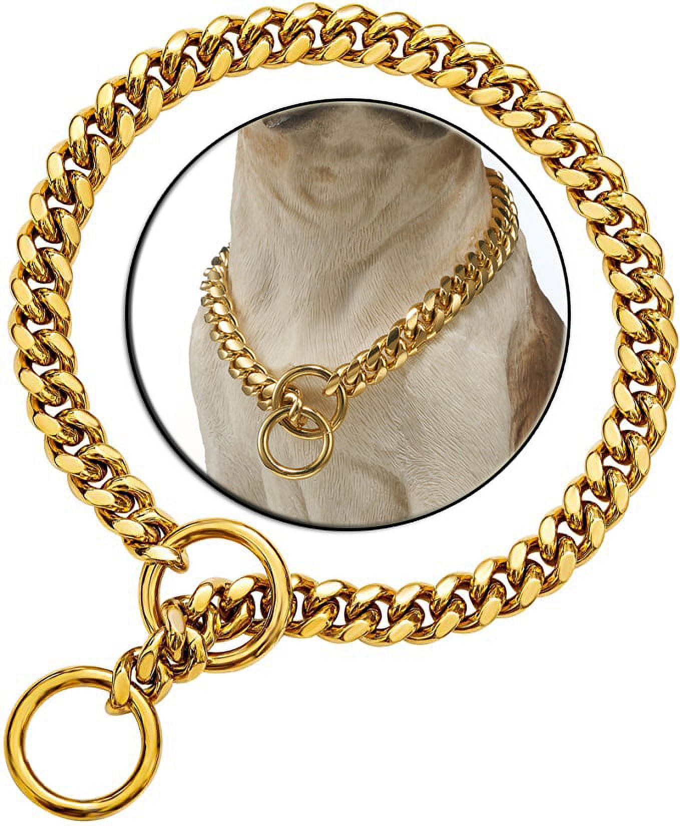 Chain Dog Cuban Luxury Necklace Gold Pet Collar Rhinestones Jewelry  Accessories | eBay