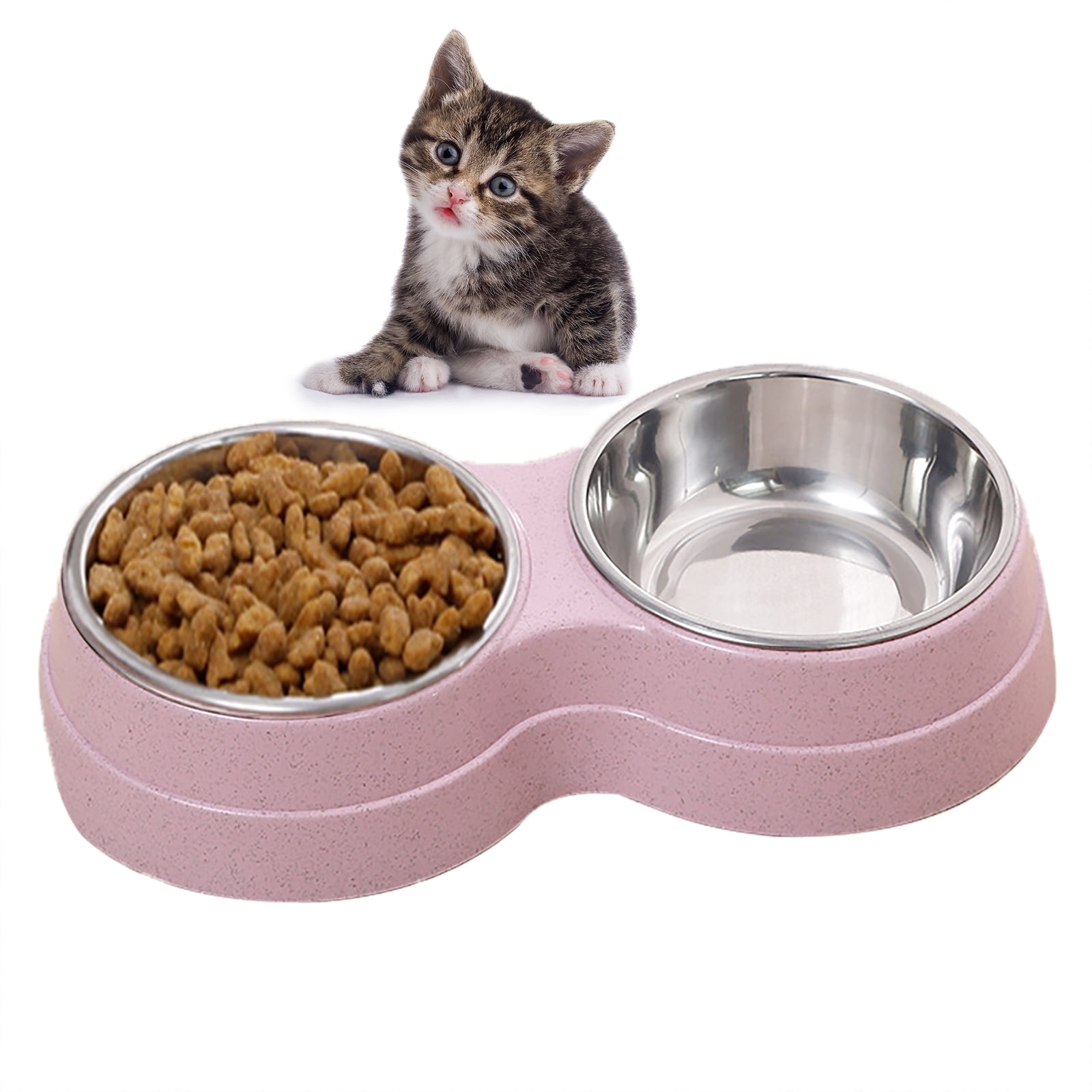 Pet Feeder Station with Stainless Steel Bowl - Costway