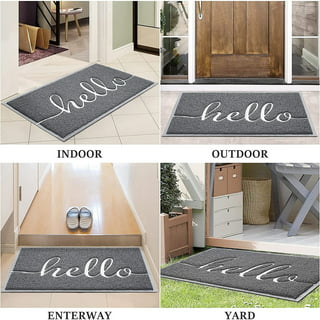 Barnyard Designs 'Welcome' Doormat Welcome Mat for Outdoors, Large Front Door Entrance Mat, 30x17, Grey