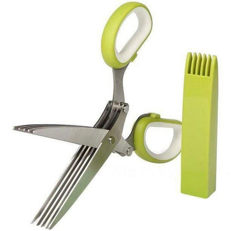 Herb Scissors With 5 Blades And Cover, Cool Kitchen Gadgets Cutter