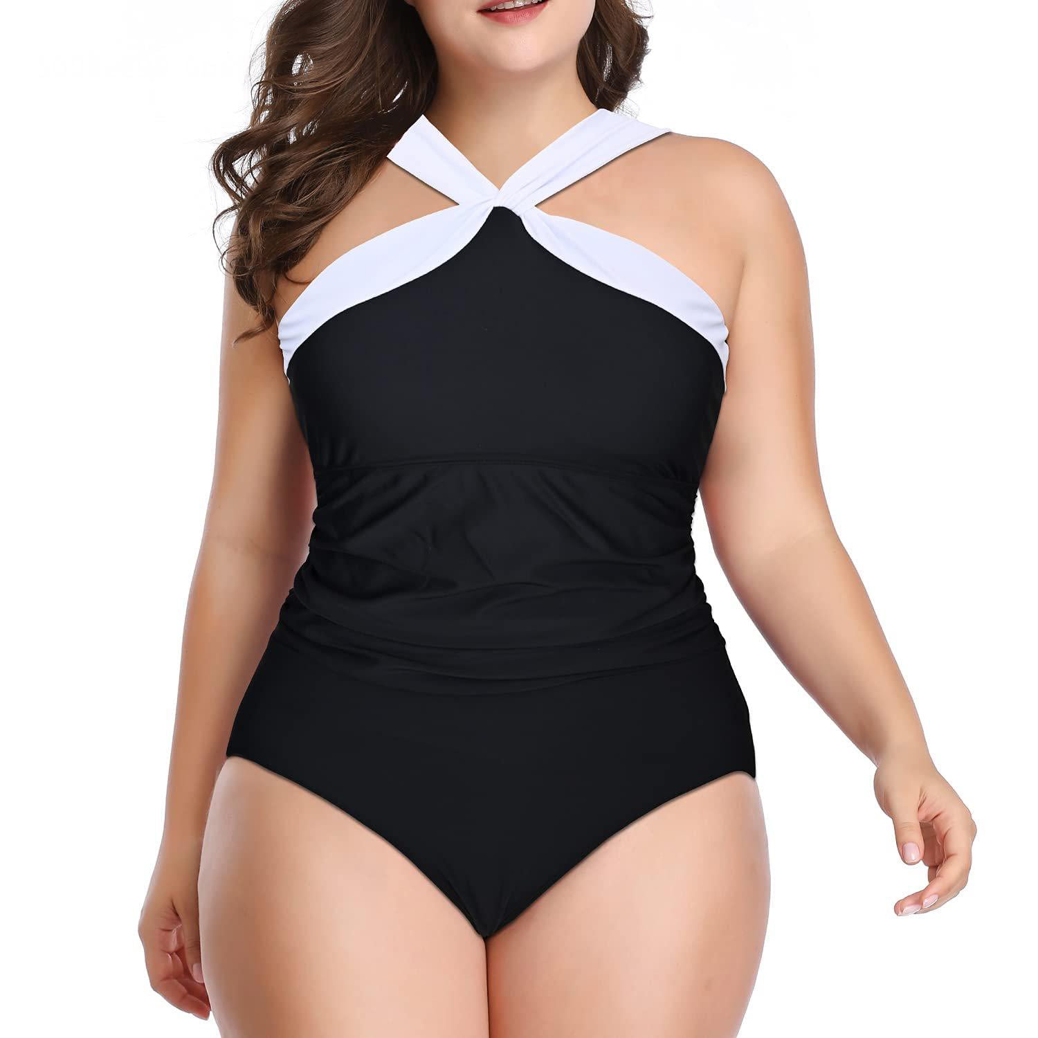 Women's Swimsuits Plus Size One Piece Tummy Control Ruched