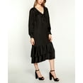 thumbnail image 1 of Belldini Black Label Petite Pleated Ruffle Midi Dress Pl Black PS, 1 of 3