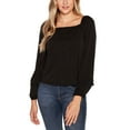 thumbnail image 1 of Belldini Black Label Square Neck Peasant Top Black XL, 1 of 1