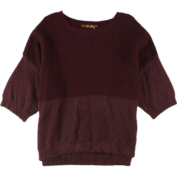 Belldini Womens 2-Tone Pullover Sweater, Red, Plus Size, 1X