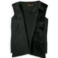 thumbnail image 1 of Belldini Womens Contrast Faux Faux Fur Vest, Black, Medium, 1 of 2