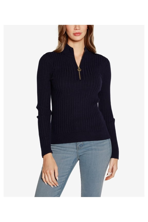 Womens Ribbed Pullover Sweater, Black, Large