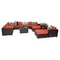 thumbnail image 1 of BELLE-13a-TANGERINE Belle 13 Piece Outdoor Wicker Patio Furniture Set 13a with 2 Covers: Wheat and Tangerine, 1 of 2