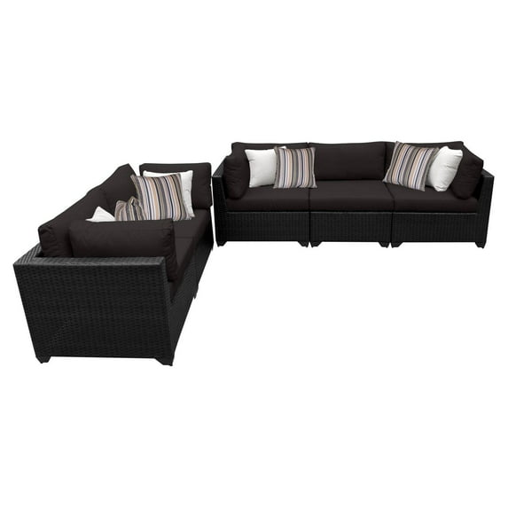 Belle 5 Piece Outdoor Wicker Patio Furniture Set 05d in Black