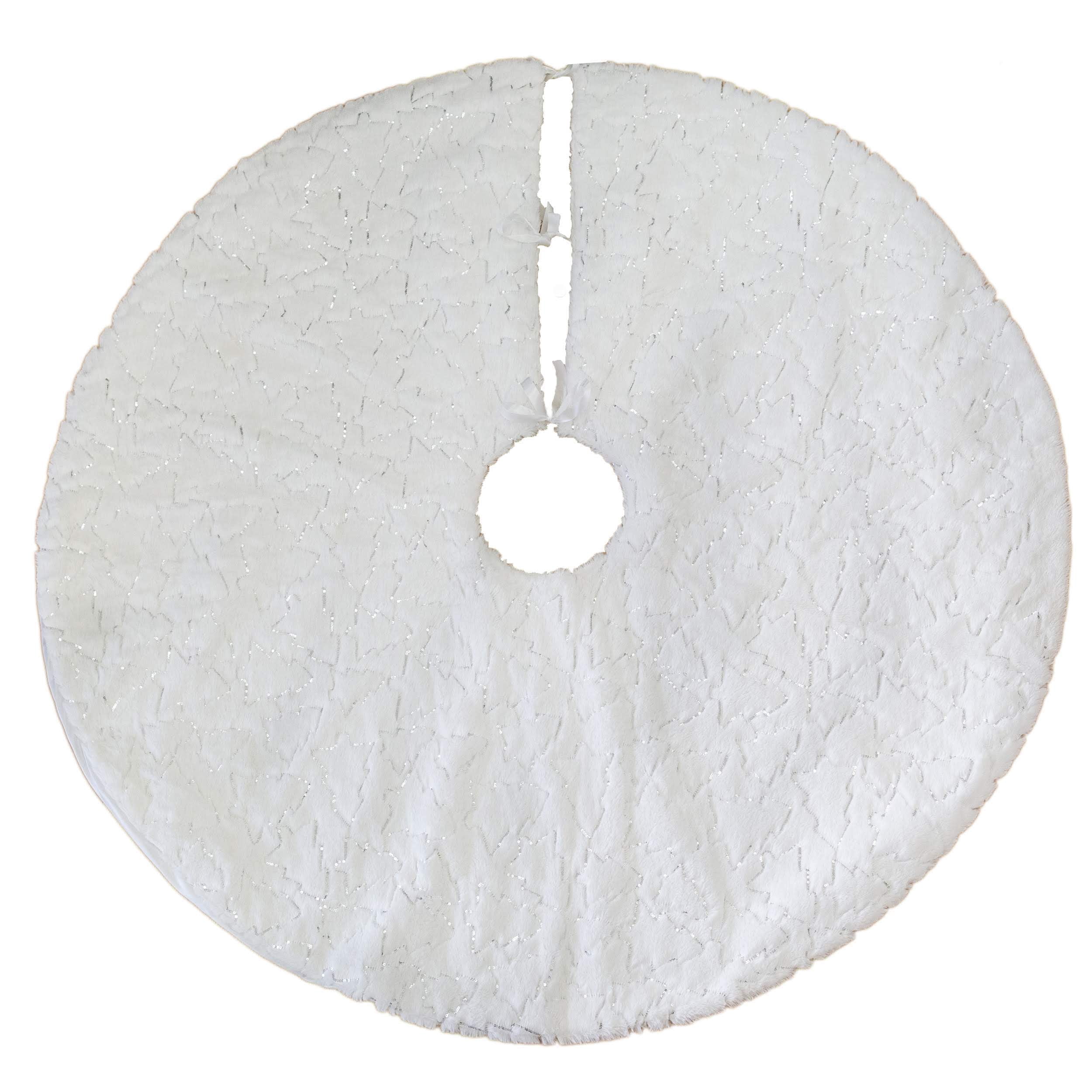 Belle 50 in. White Christmas Tree Skirt