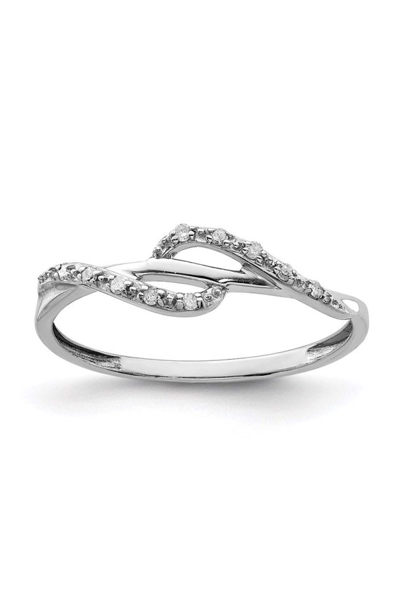 Belle Amore Sterling Silver Rhodium Plated Diamond Ring