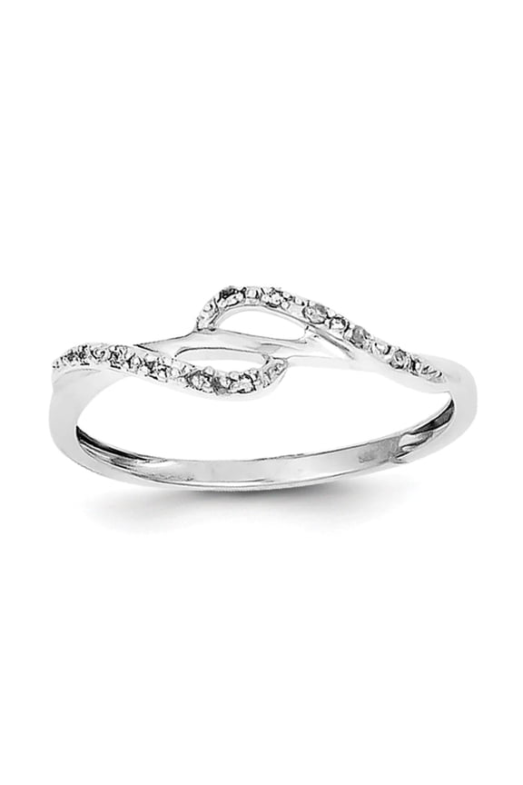 Belle Amore Sterling Silver Rhodium Plated Diamond Ring