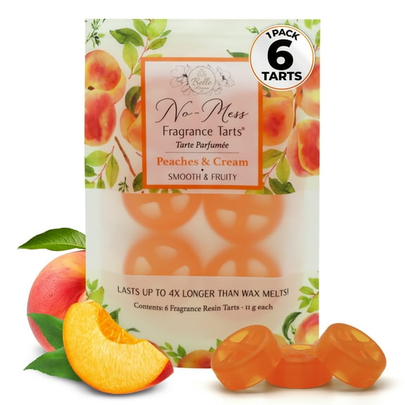 Belle AromaNo-Mess Fragrance Tarts - Peaches & Cream, 6 count, 1 Pack