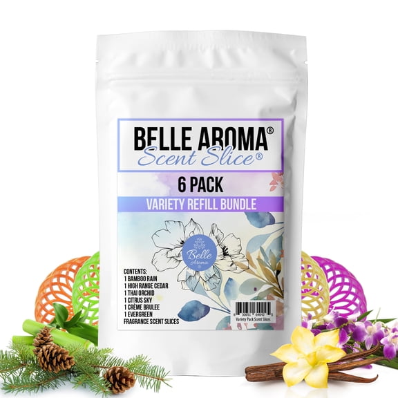 Belle Aroma Scent Slice Fragrance Disc - 6 pack, Variety Pack