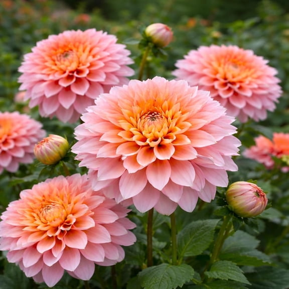 Belle of Bamera Dahlia Dinnerplate Tubers Soft Pink & Apricot Decorative Blooms Premium Summer Flowering Dahlias for Garden & Cut Flowers (3 Bulbs)