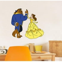 Belle Beast Dance Beauty and the Beast Cartoon Decors Wall Sticker Art Design Decal for Girls Boys Kids Room Bedroom Nursery Kindergarten Home Decor Stickers Wall Art Vinyl Decoration (20x18 inch)