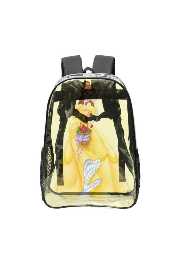 Belle Beauty And Beast Pattern Transparent Backpack Lightweight And fashionable Showcasing Personality And Leading The Trend