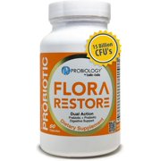 belle+bella Flora Restore Daily Probiotic - 15 Billion Live Cultures - Probiotics & Prebiotics for Digestive & Gut Health - Immune Support - Promotes Regularity - Vegan & Gluten Free - 60 Caps