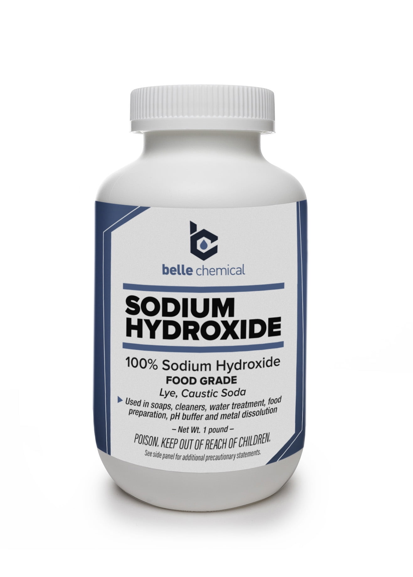  1 lb Food Grade Sodium Hydroxide Lye Evenly-Sized Micro Pels  (Beads or Particles) - 1 lb Bottle - Lye Drain Cleaner - FREE SHIPPING  (almost all locations within the 48 contiguous
