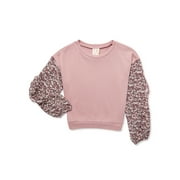 Belle Du Jour Girls Pullover Top with Long Sleeves, Sizes 7-16