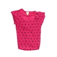 thumbnail image 1 of Belle Du Jour Juniors Fuchsia Short-Sleeve Bow-Print Tee S, 1 of 2