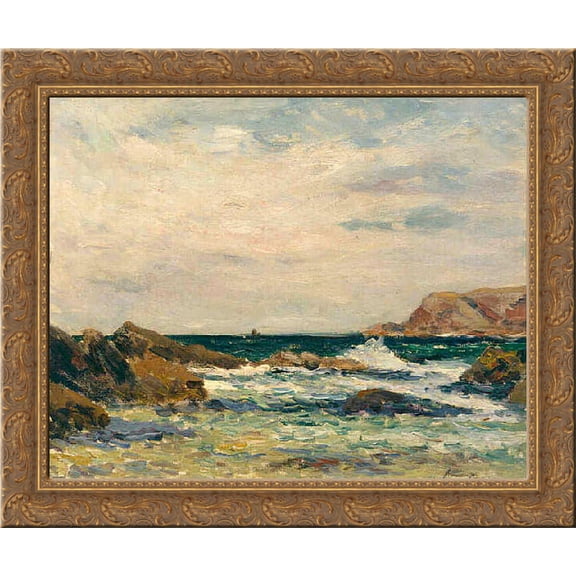 Belle Ile en Mer 24x20 Gold Ornate Wood Framed Canvas Art by Maufra, Maxime