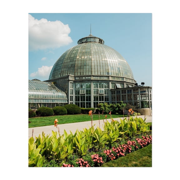 Belle Isle Conservatory, Detroit 01 - Detroit Michigan Photography Architecture Botanical Garden Floral Scenic Unframed Wall Art Print 36 x 48 inches