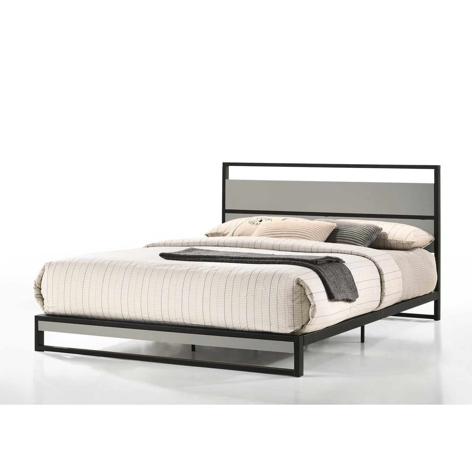 Belle Isle Furniture Eagle Harbor Modern Wood Low Profile Bed, Full, Black