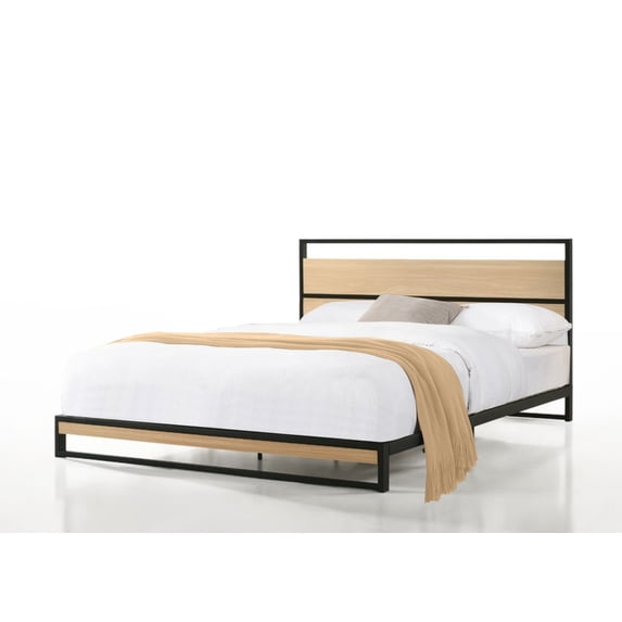 Belle Isle Furniture Eagle Harbor Modern Wood Low Profile Bed, Queen, Black