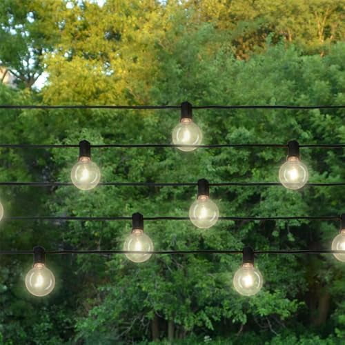 Belle Luci Solar String Lights 20FT, 20 Warm White G40 LED Bulbs with 12-Inch Spacing, Outdoor Bistro Patio Decor$$Tools & Hardware Other