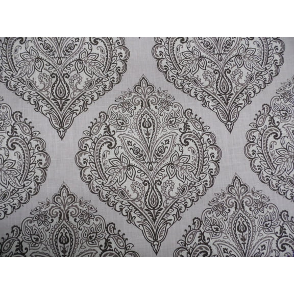 Belle Maison Arabella Linen Upholstery Drapery Fabric Smoke Gray Floral MM35