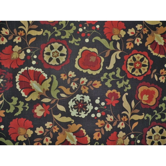 Belle Maison Daphine Linen Upholstery Drapery Fabric Harvest Floral NN47