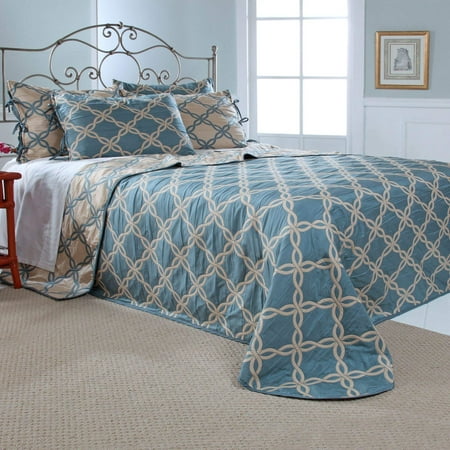 Stylemaster Home Products Belmont Reversible Bedspread, Queen, Harbor
