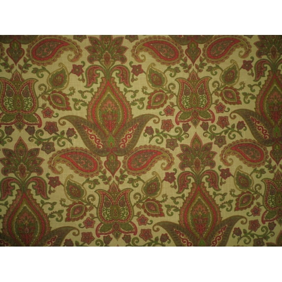 Belle Maison Sullivan Linen Upholstery Drapery Fabric Autumn Paisley Floral NN36