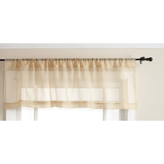Belle Maison USA, LTD. Elegance Sheer Voile Straight Valance 60 x 14