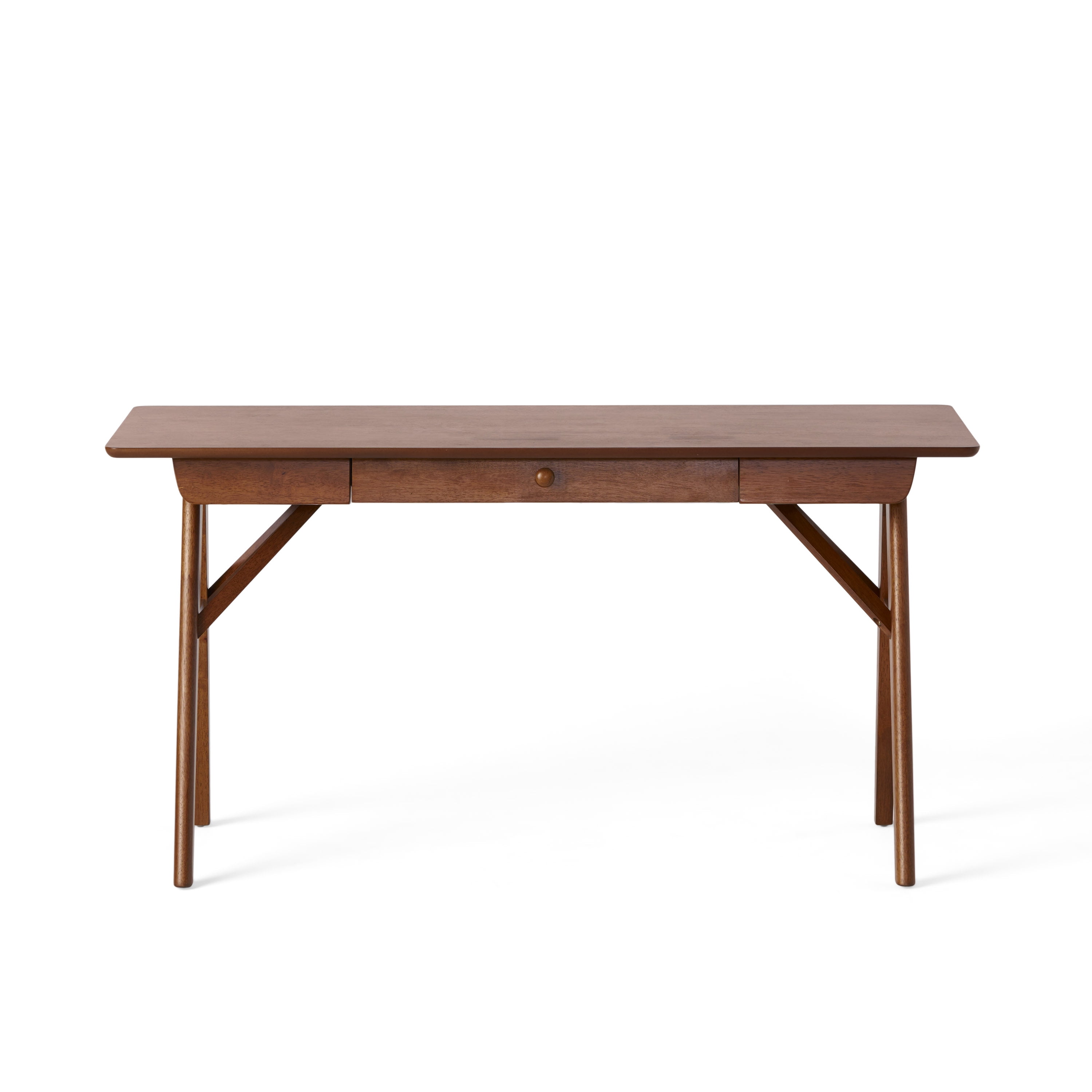 Belle Mid Century Modern Style Office Writing Desk with Drawers, Walnut ...
