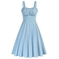 thumbnail image 1 of Belle Poque Women Vintage Two-Way Defined Waist Dress Ruched Bodice Flared A-Line Dress Summer Dresses For Women, 1 of 6