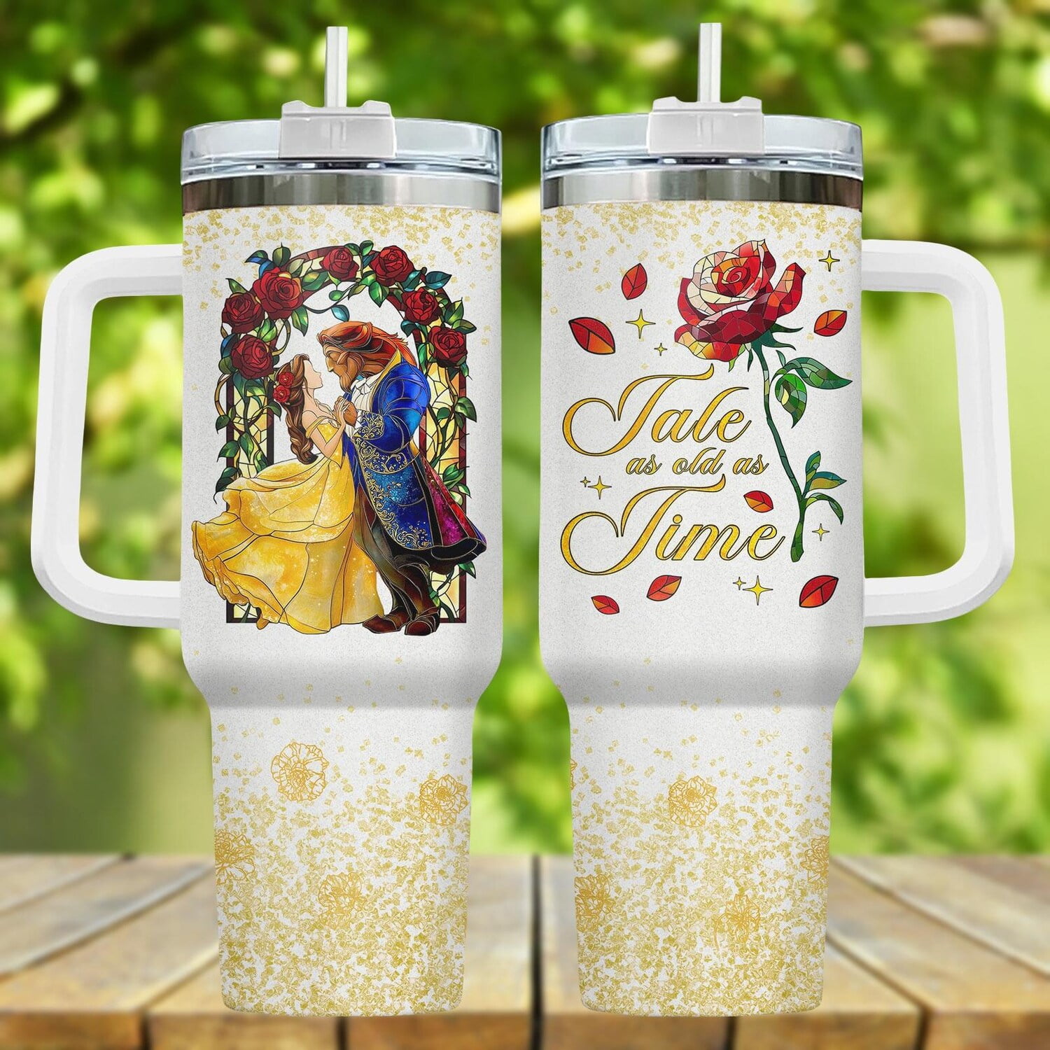 Belle Princess Tumbler 40oz, CARTOON Princess Drinkware, Beauty and the Beast Cup, Tale As Old As Time Tumbler Cup, Princess Tumbler - Walmart.com