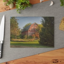 U R There Photography Belle River Red I Rustic Farmhouse Tempered-Glass Cutting Board 8"x 11"