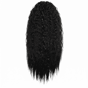 Belle Societe Kinky Straight Drawstring Ponytail Extension, 20in, 140g, Color 1B, Non-Toxic, Organically Treated, Quick Easy Install
