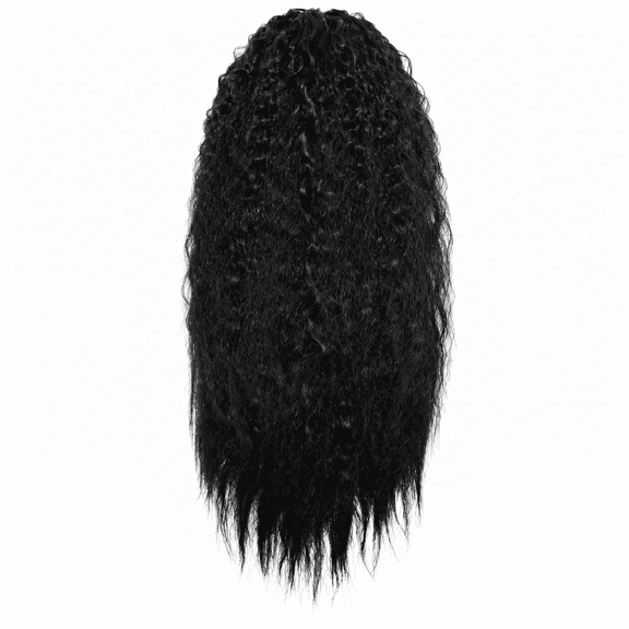 Belle Societe Kinky Straight Drawstring Ponytail Extension, 20in, 140g, Color 1B, Non-Toxic, Organically Treated, Quick Easy Install