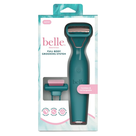 Belle Women's Electric Full-Body Groomer with Exfoliator Brush and Trimmer Guides