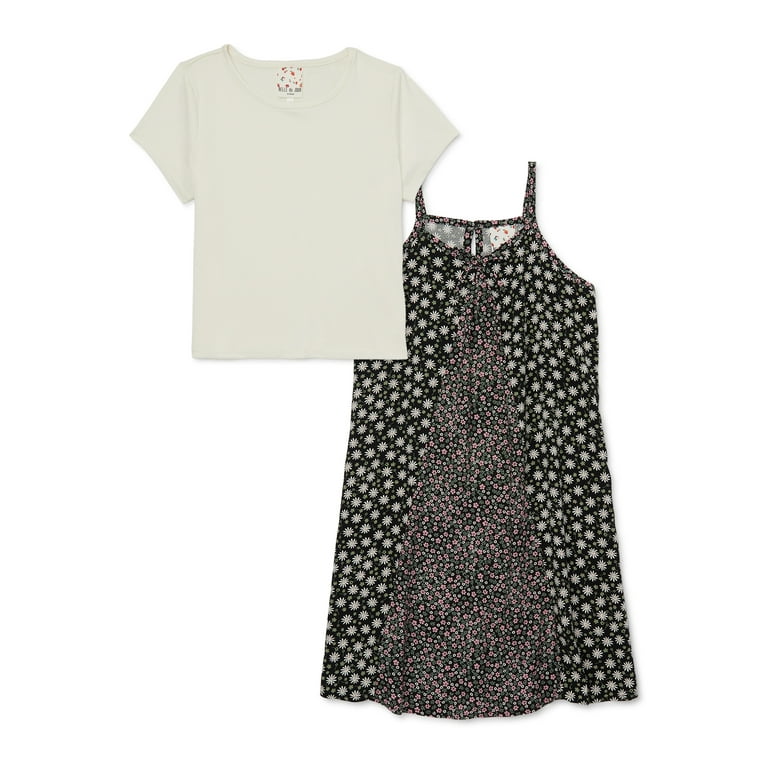Belle du Jour Girls Twin Print Slip Dress and T Shirt Set 2 Piece Sizes S XL