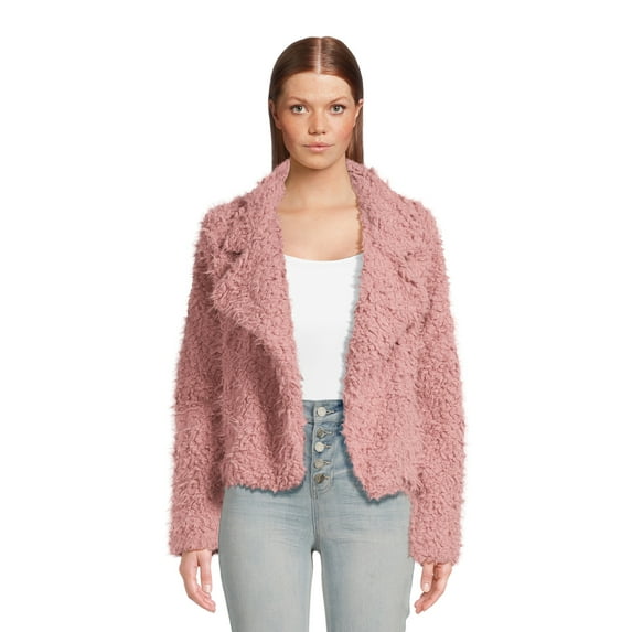 Belle du Jour Juniors Faux Fur Open Front Jacket, Sizes XS-XL