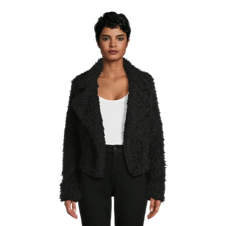 Belle du Jour Juniors Faux Fur Open Front Jacket, Sizes XS-XL