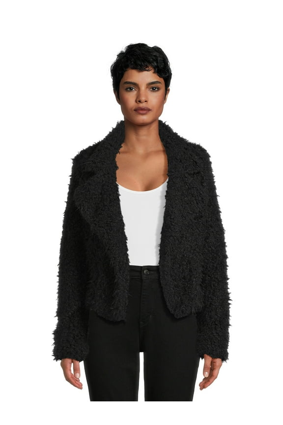 Juniors Faux Fur Open Front Jacket, Sizes XS-XL